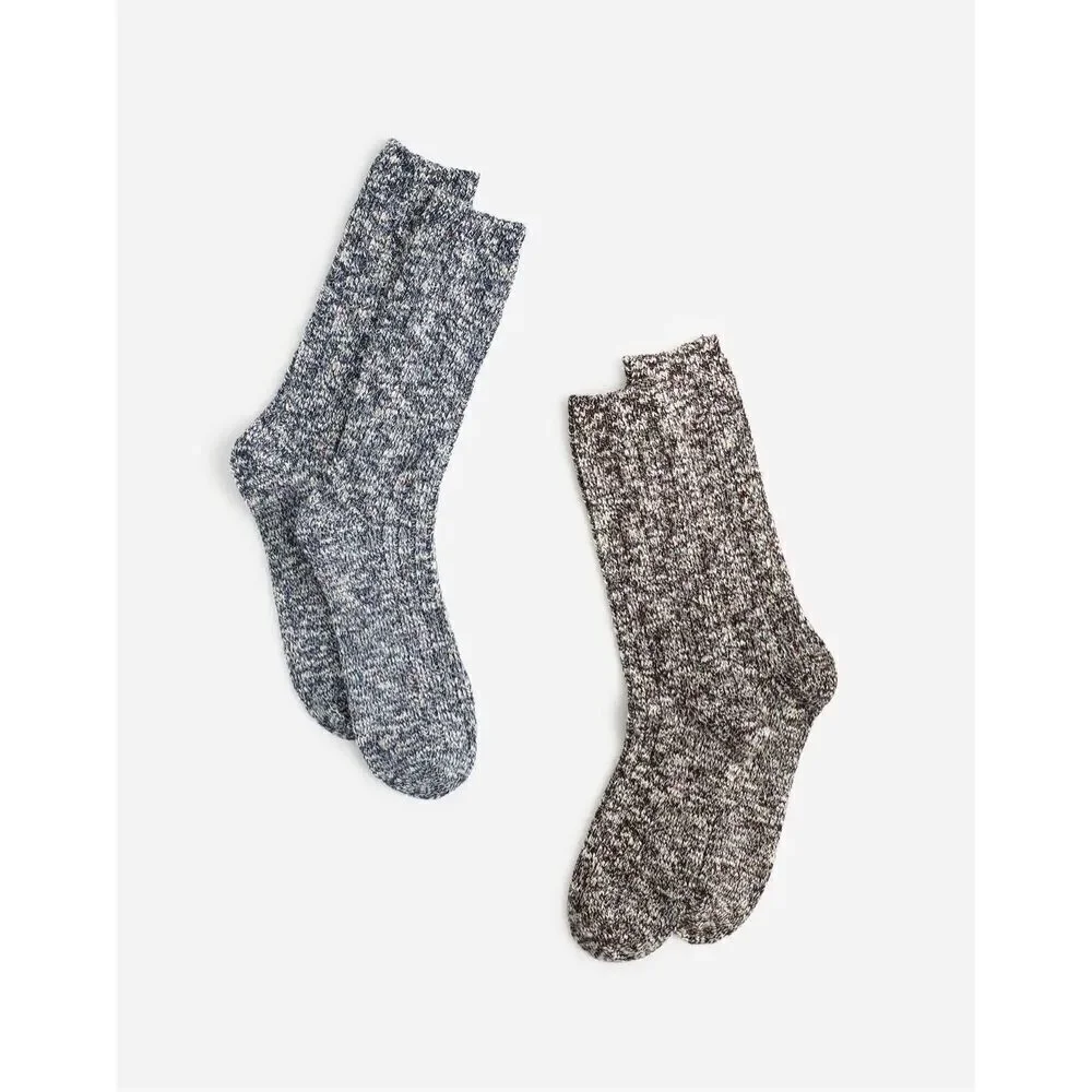Madewell Two-Pack Cotton-Blend Camp Socks - Cozy Speckled Design, Men’s One Size